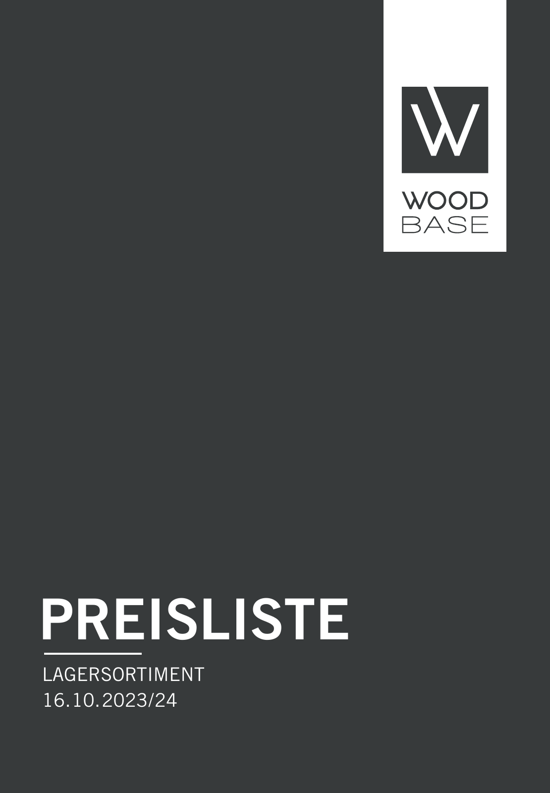 Vorschau Woodbase Preisliste 10/2023 Seite 1