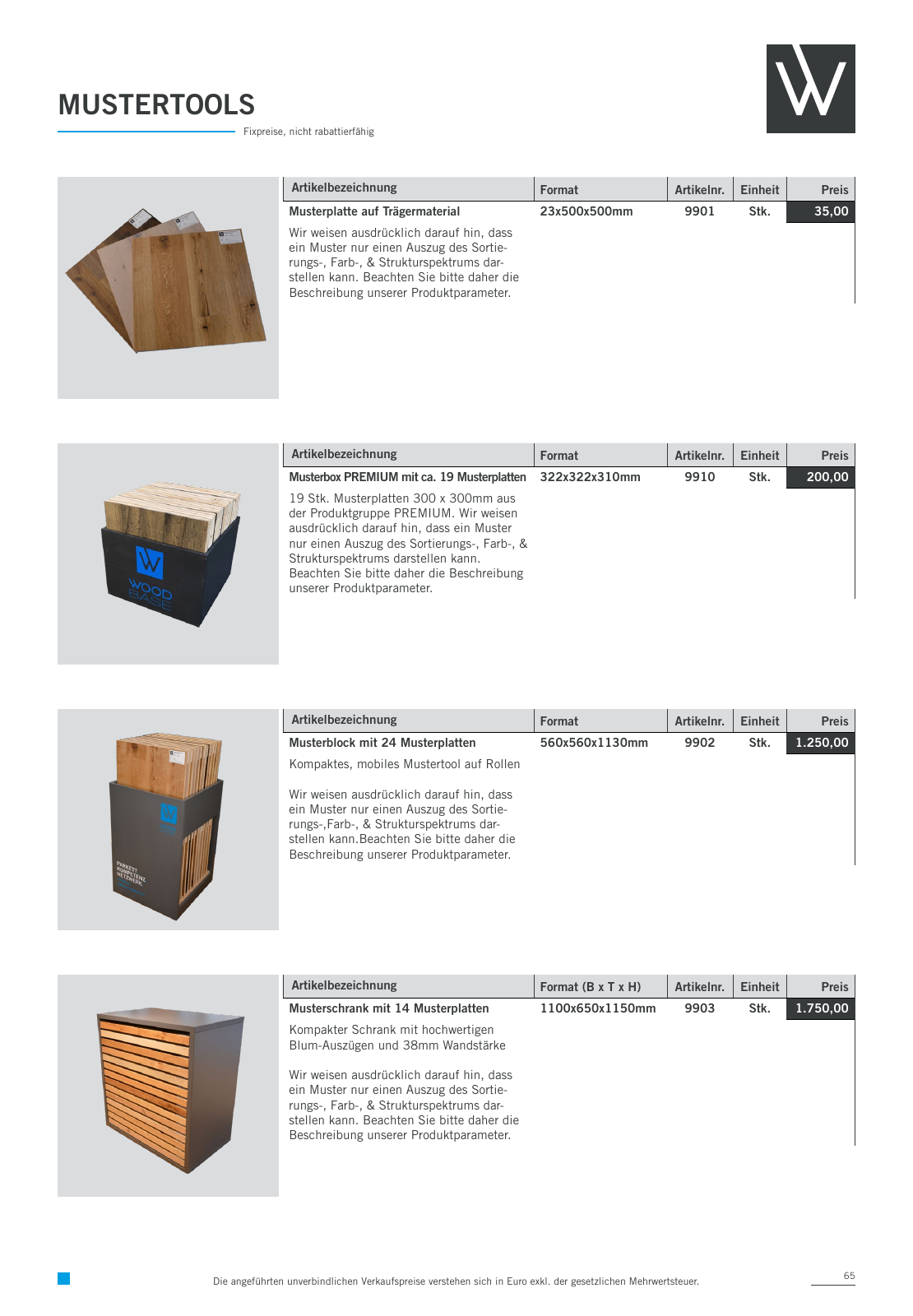 Vorschau Woodbase Preisliste 10/2023 Seite 65