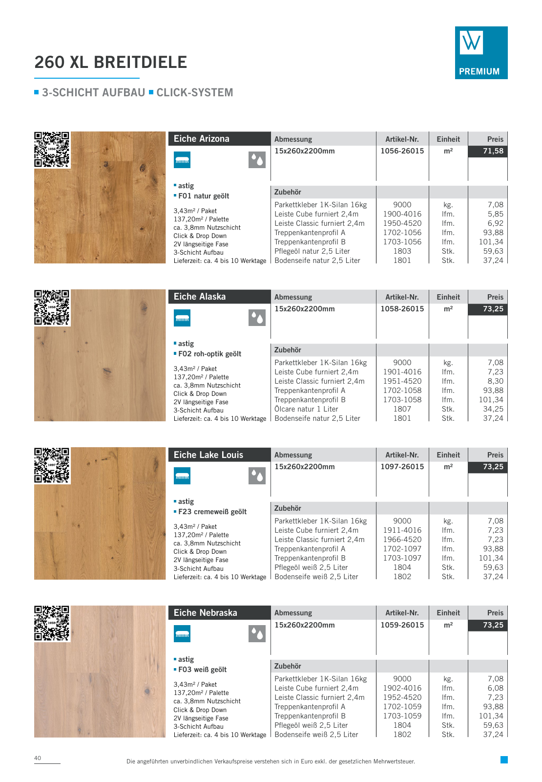 Vorschau Woodbase Preisliste 10/2023 Seite 40